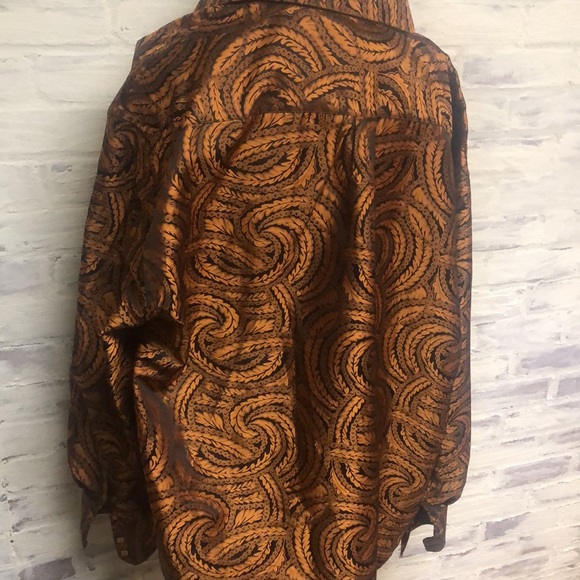 DANIEL ELLISSA MEN’S PAISLEY LONG SLEEVE COAT. 3XL. Copper Metallic. - Picture 3 of 3